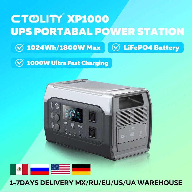 Portable Power Station - 【Best-selling】 CTOLITY XP1000 1800W Portable Solar